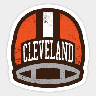 Cleveland Retro Helmet - Brown Sticker